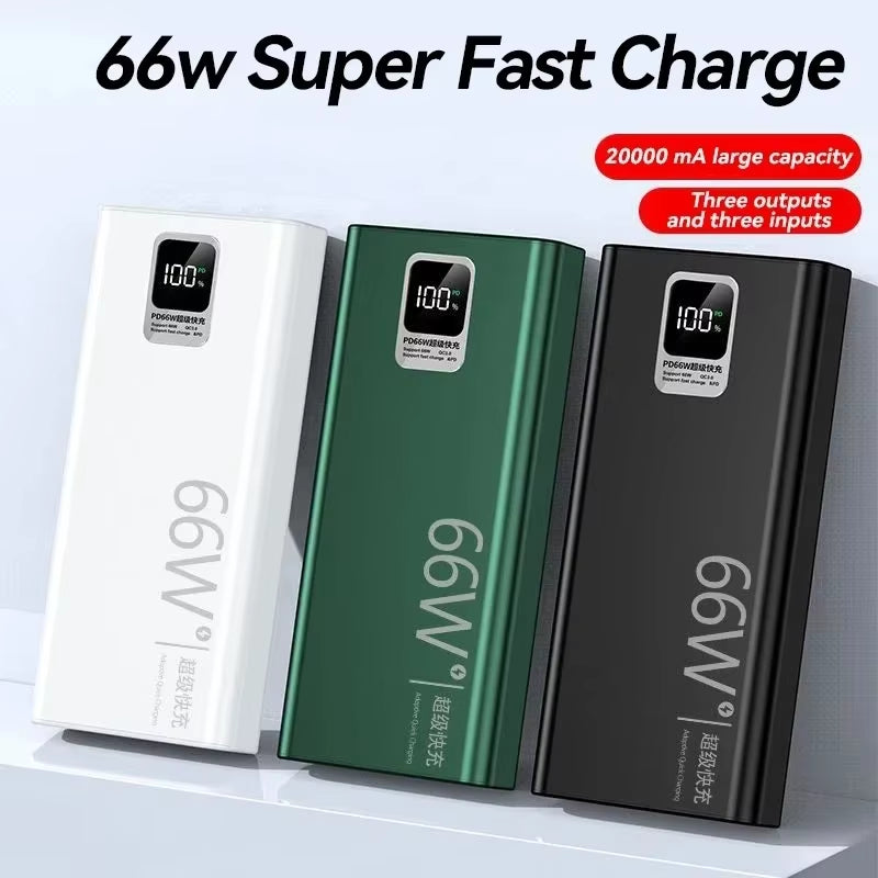 Power Bank 30000Mah with USB Output 66W Fast Charging Powerbank External Battery Pack for Iphone Huawei Xiaomi Samsung Powerbank