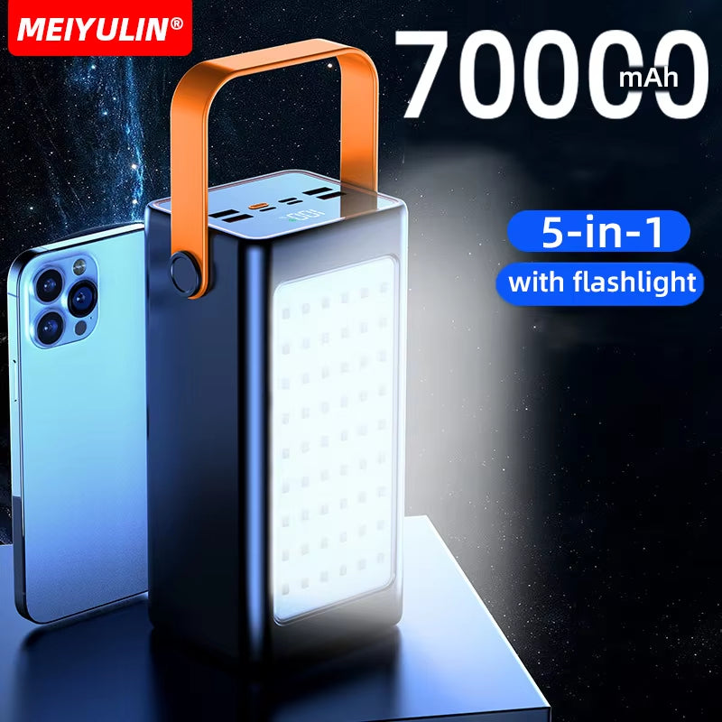 Powerful 70000Mah Power Bank 22.5W Fast Charging External Battery USB C PD20W Large Capacity Powerbank for Iphone Xiaomi Samsung
